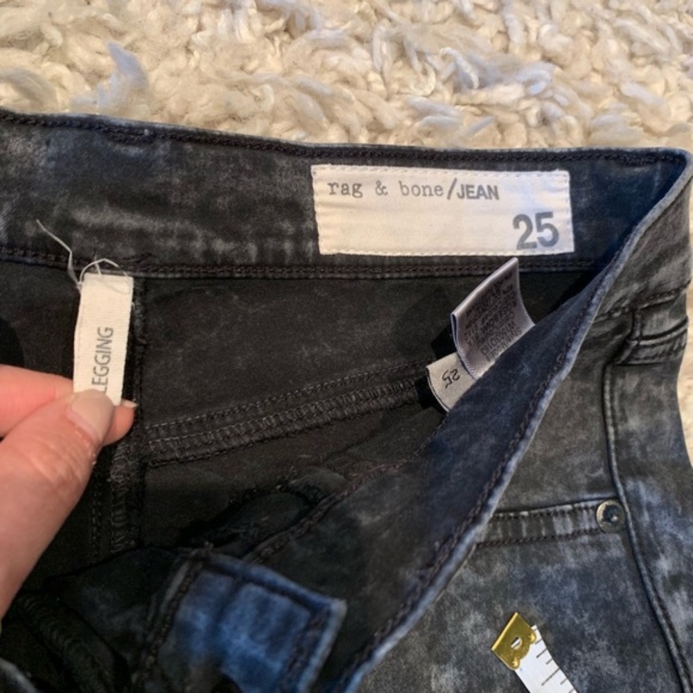 Rag & Bone black Legging Rosebowl Acid Wash Jeans - Picture 6 of 8